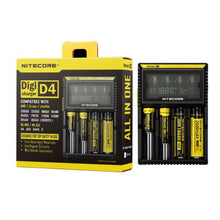 Load image into Gallery viewer, Nitecore D4 4-Slot Digital Battery Charger w/ LCD Display Screen
