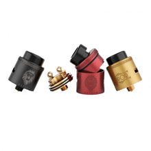 Load image into Gallery viewer, Vapor Storm Lion RDA  in black, maroon, and gold color
